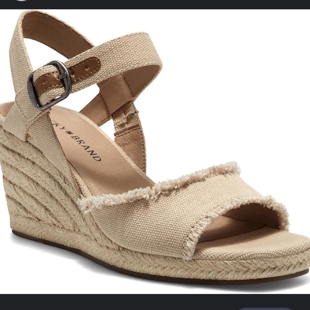Mindra Women's Frayed Canvas Espadrille Wedge Sandal